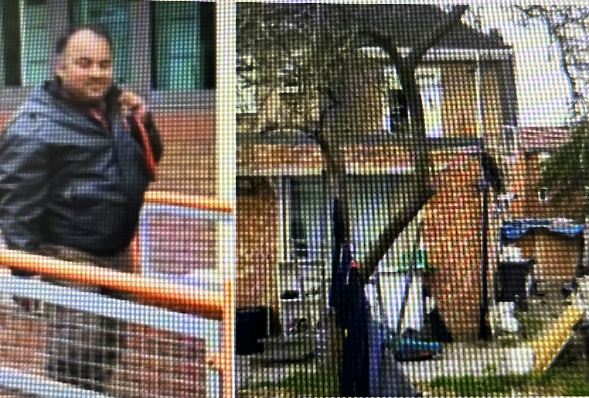 Tenants living in a lean-to shack made out of pallets and tarpaulin 
