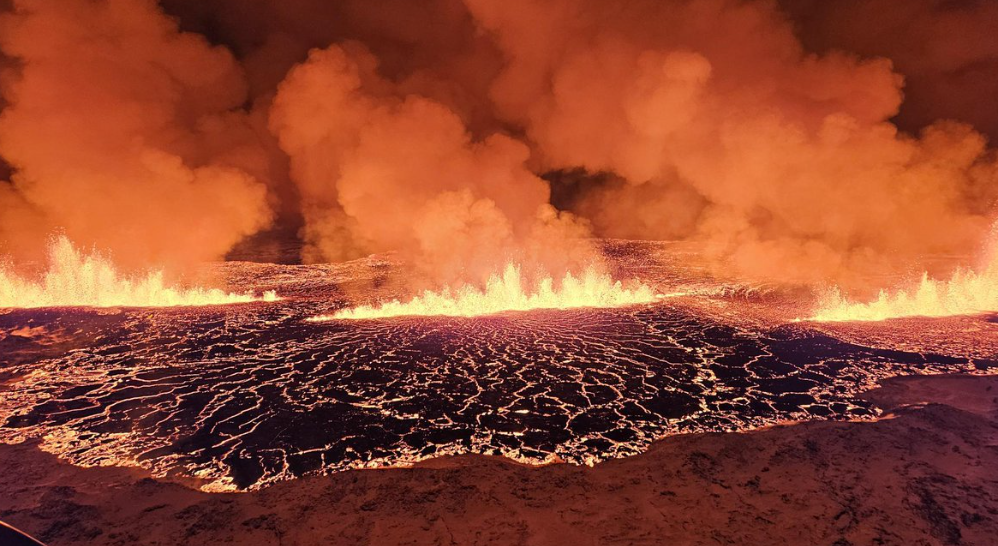 Volcano erupts in Iceland