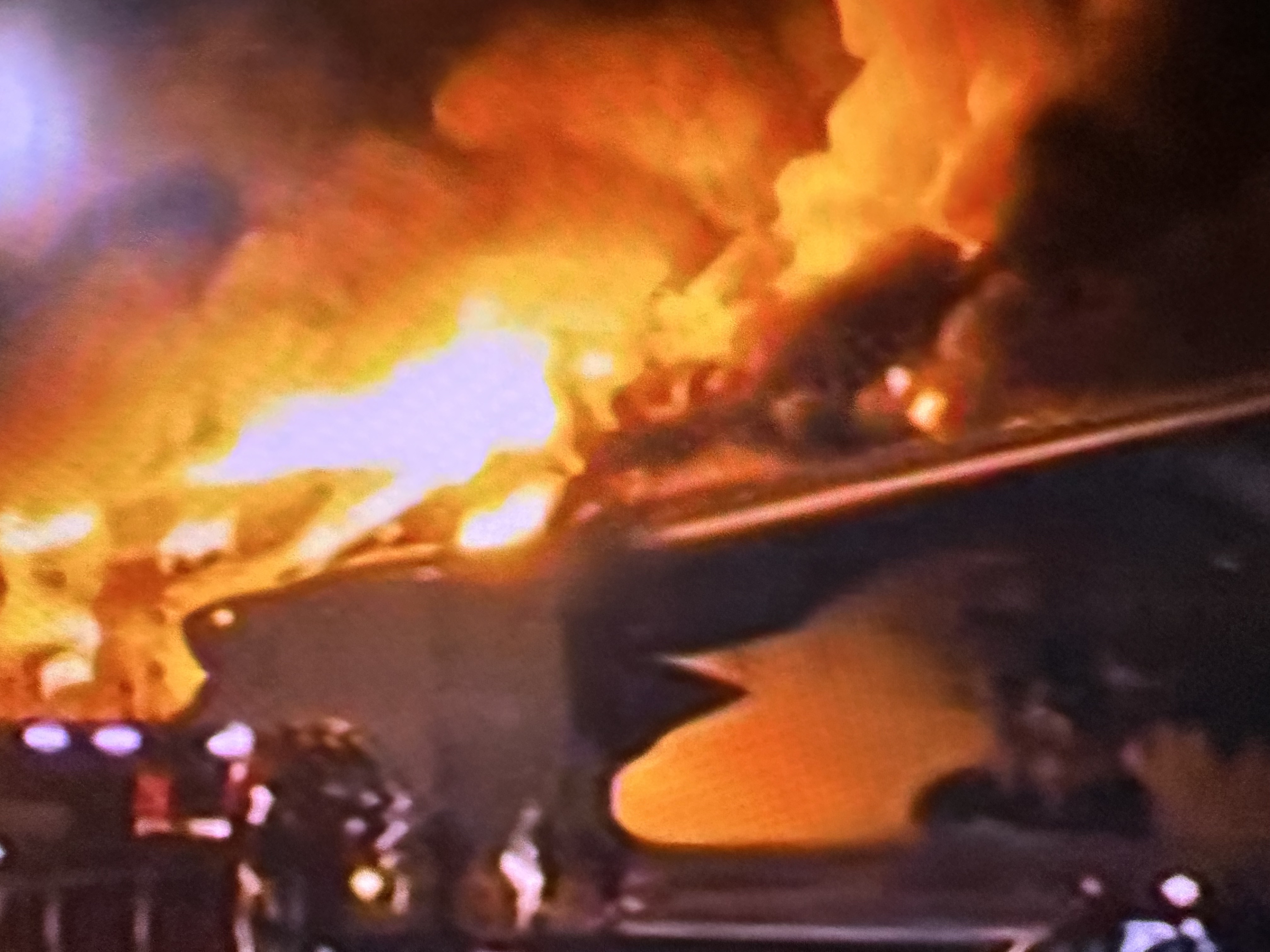 Japan Airlines engulfed in flame