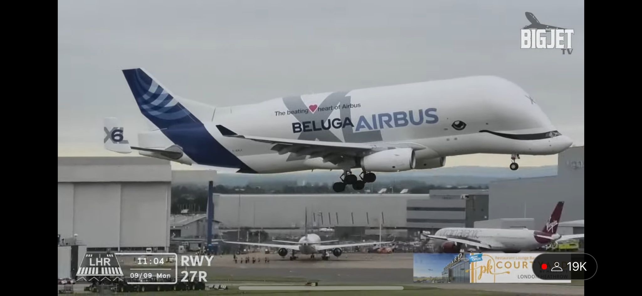 Airbus Beluga delivers parts for BA at Heathrow
