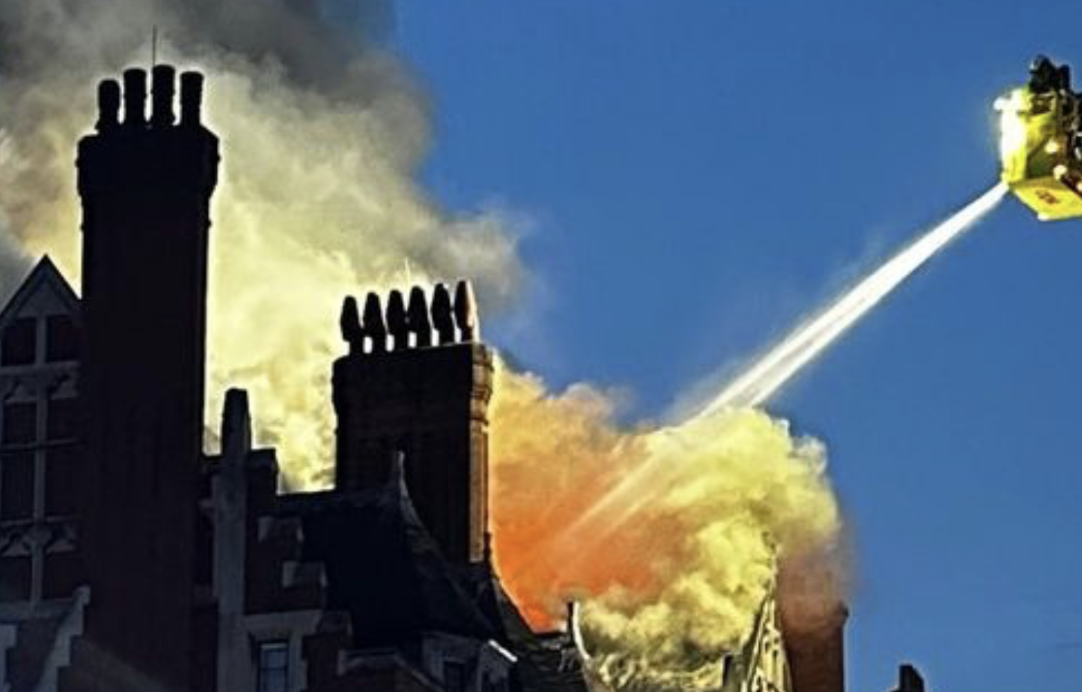 Chiltern Firehouse on fire